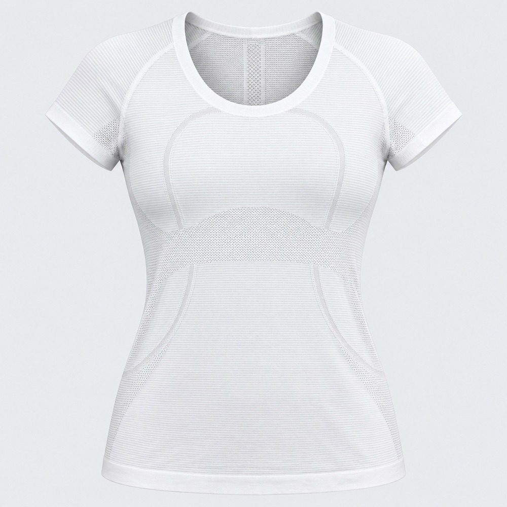 Lululemon Swiftly Tech Short Sleeve Womens 10 White Athletic Seamless Gym Shirt